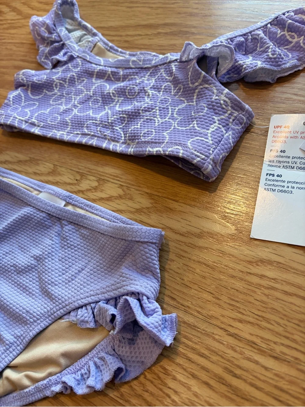 Old Navy Girls Lavender Blue Floral Ruffle Bikini